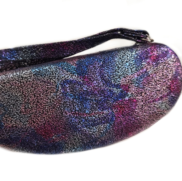 Purple multicolor metallic sparkly Sunglasses Hard Case - Picture 1 of 7